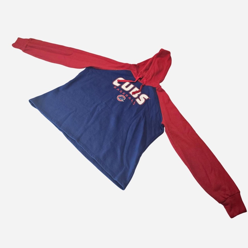 Women's Fanatics Royal/Red Chicago Cubs Recharged Raglan Pullover‎ Hoodie